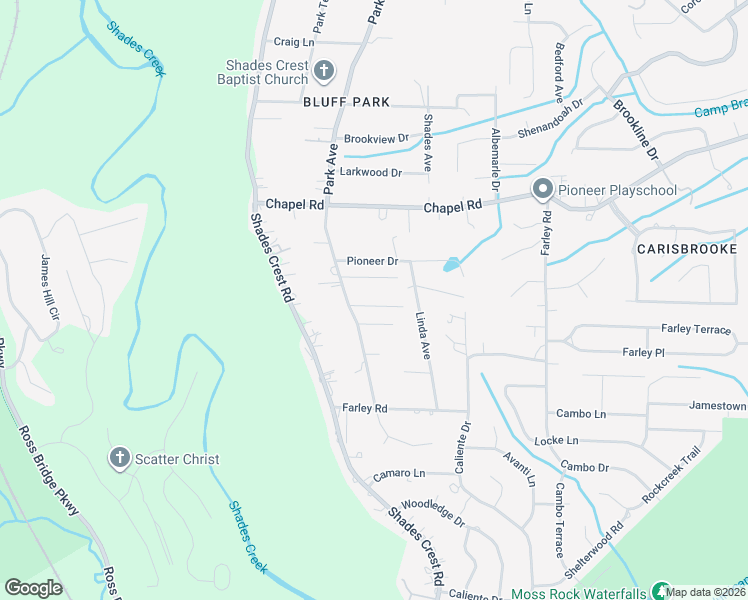 map of restaurants, bars, coffee shops, grocery stores, and more near 2117 Sharon Lane in Birmingham