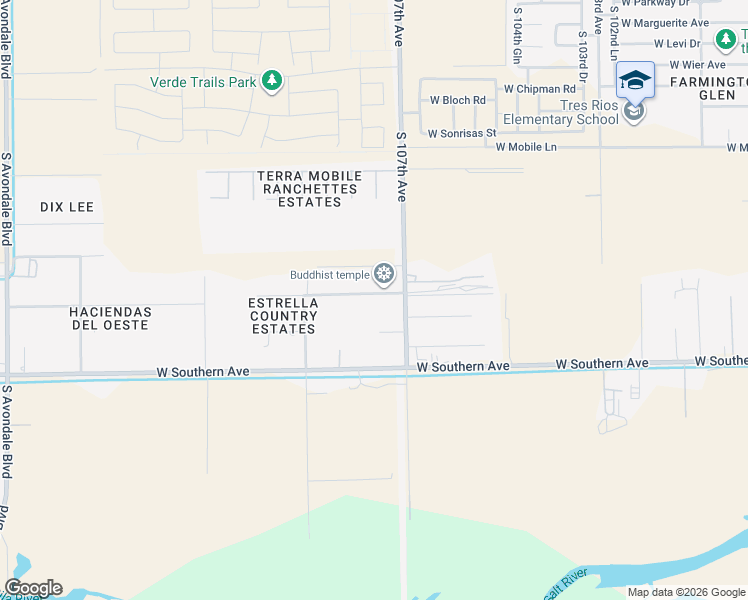 map of restaurants, bars, coffee shops, grocery stores, and more near 10737 West Pecan Road in Tolleson