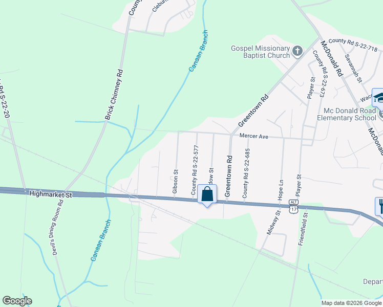map of restaurants, bars, coffee shops, grocery stores, and more near 219 County Road S-22-577 in Georgetown
