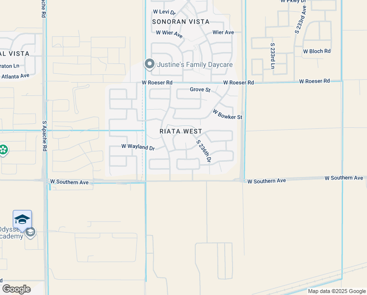 map of restaurants, bars, coffee shops, grocery stores, and more near 5726 South 237th Drive in Buckeye