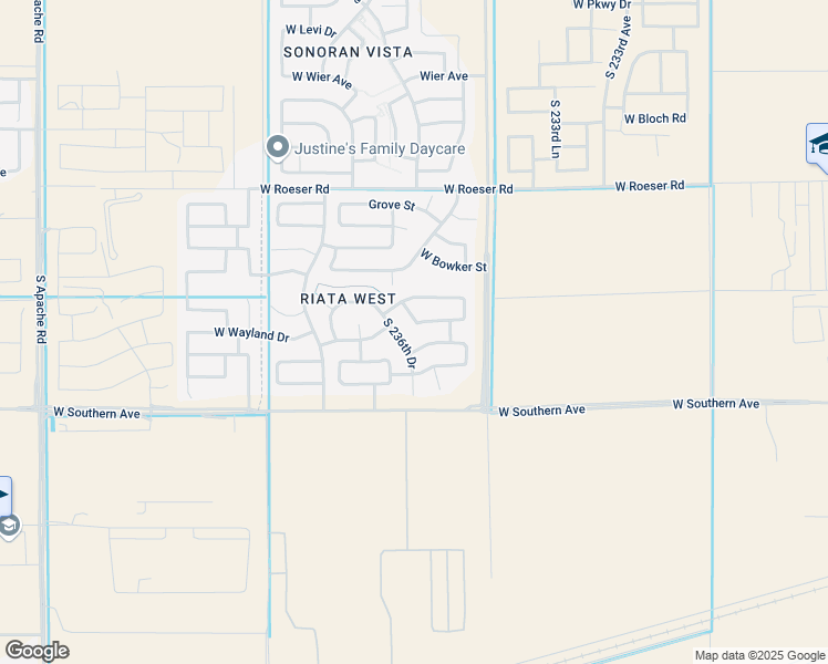map of restaurants, bars, coffee shops, grocery stores, and more near 23602 West Hidalgo Avenue in Buckeye