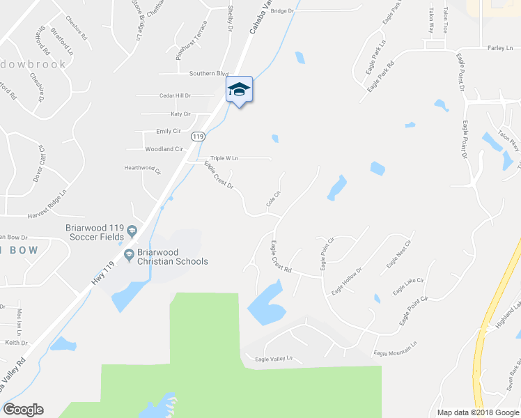 map of restaurants, bars, coffee shops, grocery stores, and more near 4195 Eagle Crest Drive in Birmingham