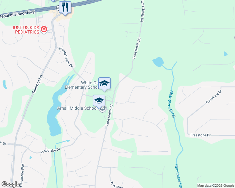 map of restaurants, bars, coffee shops, grocery stores, and more near 789 Lora Smith Road in Newnan