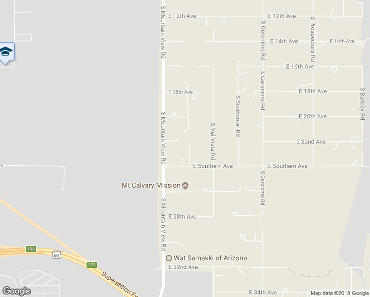 map of restaurants, bars, coffee shops, grocery stores, and more near 4965 East 22nd Avenue in Apache Junction