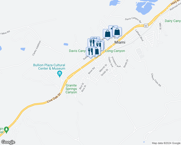 map of restaurants, bars, coffee shops, grocery stores, and more near 912 Rose Road in Miami