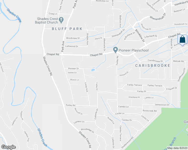 map of restaurants, bars, coffee shops, grocery stores, and more near 2217 Mountain Lake Terrace in Birmingham