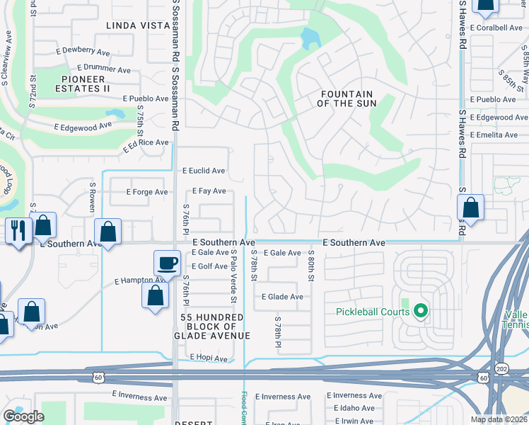 map of restaurants, bars, coffee shops, grocery stores, and more near 1136 South Fable Avenue in Mesa