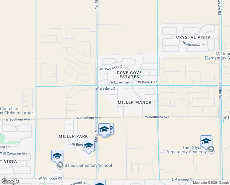 map of restaurants, bars, coffee shops, grocery stores, and more near 24976 West Hidalgo Drive in Buckeye