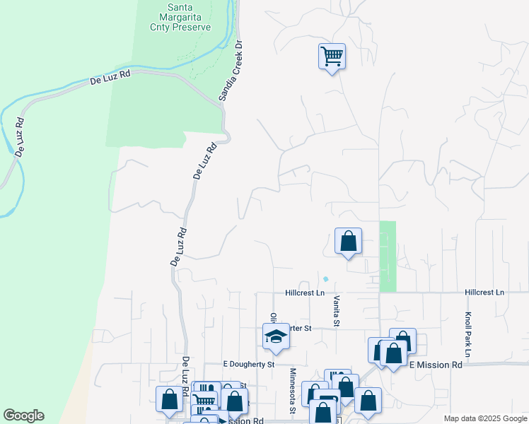 map of restaurants, bars, coffee shops, grocery stores, and more near 510 Hilbert Drive in Fallbrook