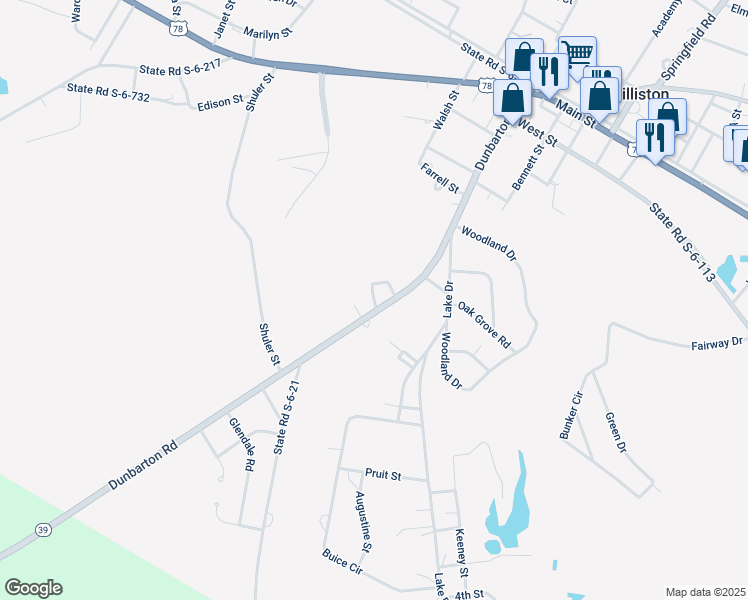 map of restaurants, bars, coffee shops, grocery stores, and more near 61 Cottonwood Circle in Williston