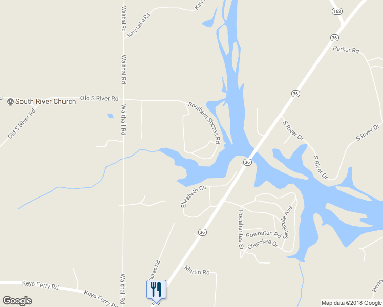 map of restaurants, bars, coffee shops, grocery stores, and more near 147 Southern Shores Road in Jackson