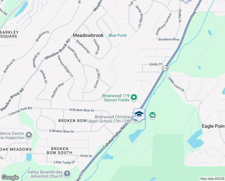 map of restaurants, bars, coffee shops, grocery stores, and more near 5377 Harvest Ridge Lane in Birmingham