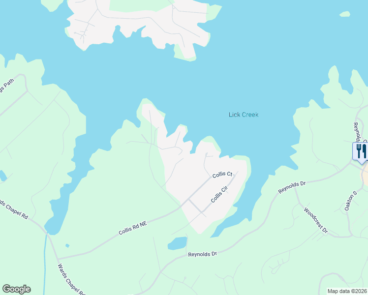 map of restaurants, bars, coffee shops, grocery stores, and more near 125 South Bay Road in Eatonton