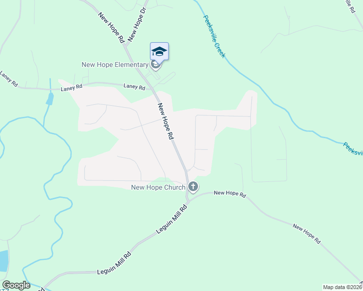 map of restaurants, bars, coffee shops, grocery stores, and more near 1717 New Hope Road in Locust Grove