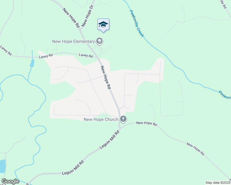 map of restaurants, bars, coffee shops, grocery stores, and more near 1717 New Hope Road in Locust Grove