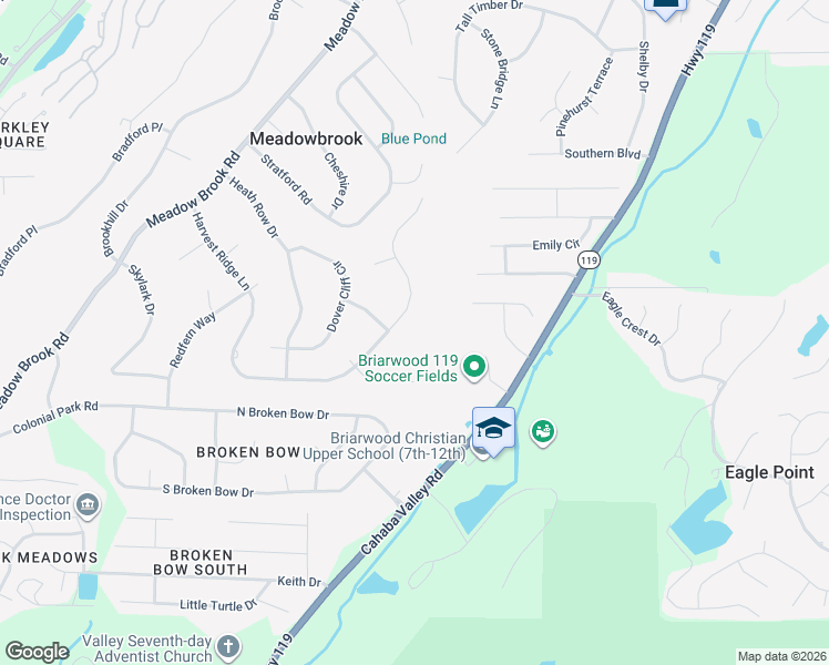 map of restaurants, bars, coffee shops, grocery stores, and more near 5377 Harvest Ridge Lane in Birmingham