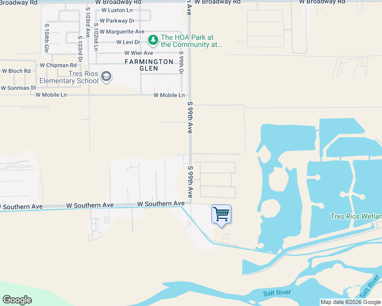 map of restaurants, bars, coffee shops, grocery stores, and more near 5577 South 99th Avenue in Tolleson