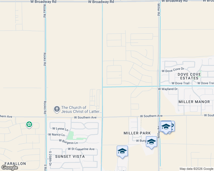 map of restaurants, bars, coffee shops, grocery stores, and more near 25514 West Southern Avenue in Buckeye