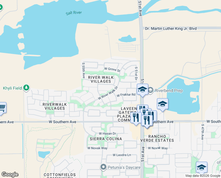 map of restaurants, bars, coffee shops, grocery stores, and more near 5310 W Sunland Ave in Phoenix