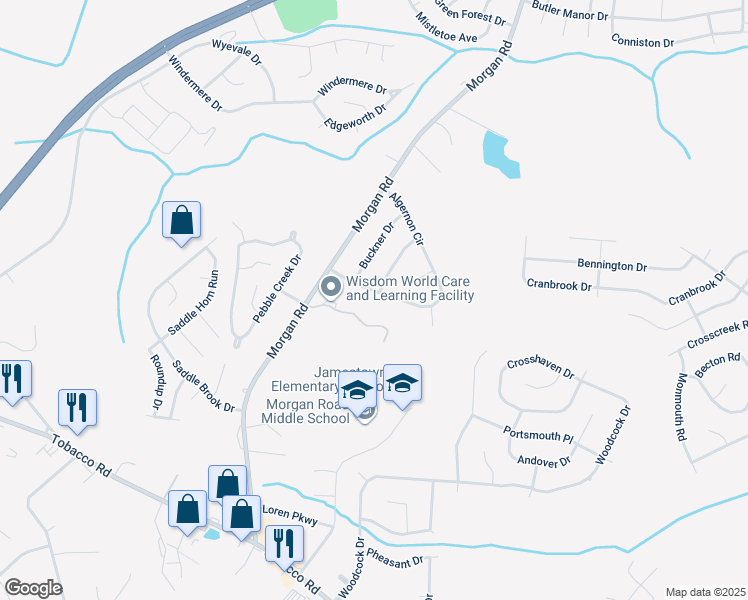 map of restaurants, bars, coffee shops, grocery stores, and more near 2962 Algernon Circle in Hephzibah
