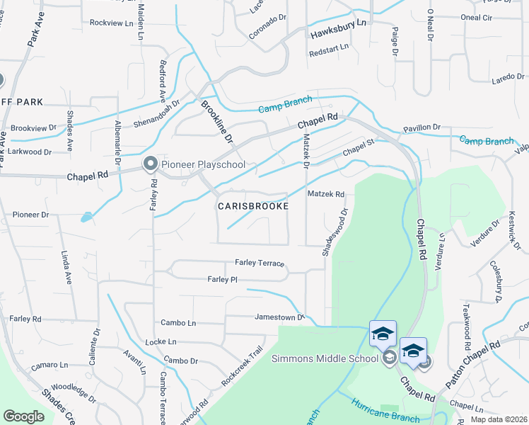 map of restaurants, bars, coffee shops, grocery stores, and more near 3825 Carisbrooke Circle in Hoover