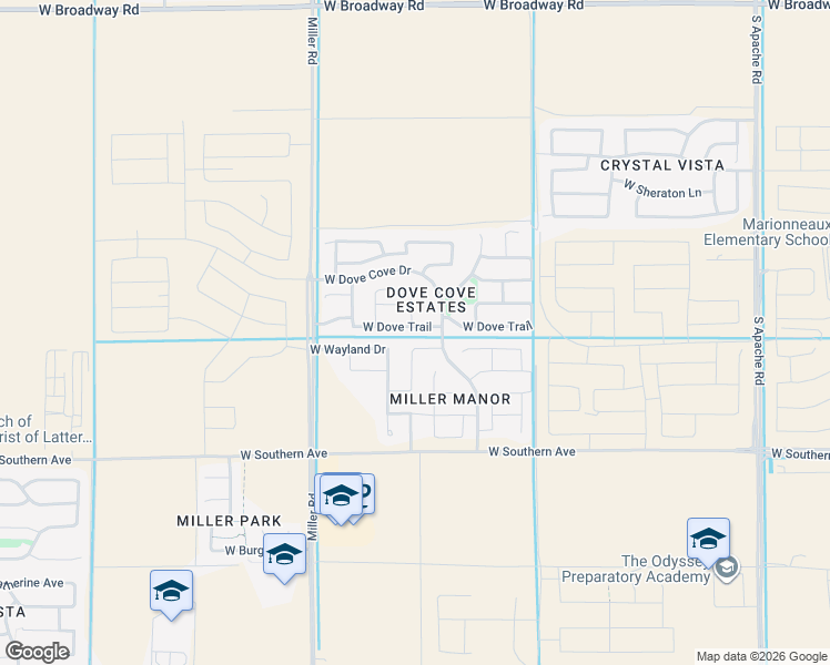map of restaurants, bars, coffee shops, grocery stores, and more near 24951 W Dove Trail in Buckeye