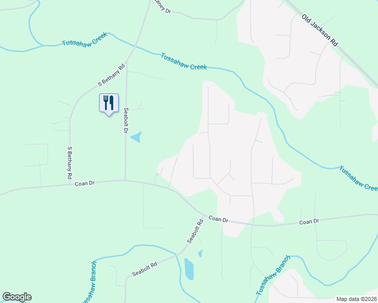 map of restaurants, bars, coffee shops, grocery stores, and more near 941 Besse Way in Locust Grove