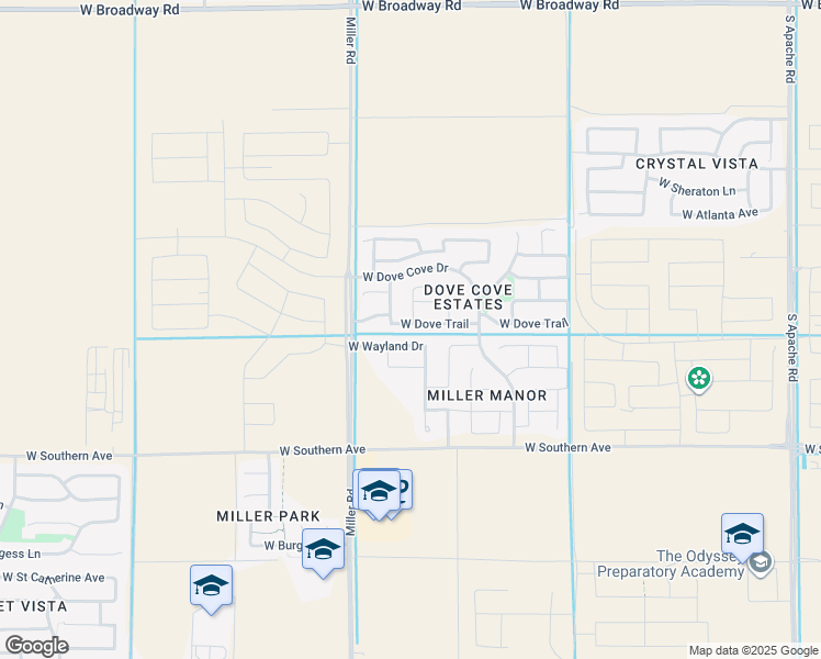 map of restaurants, bars, coffee shops, grocery stores, and more near 25031 West Dove Trail in Buckeye