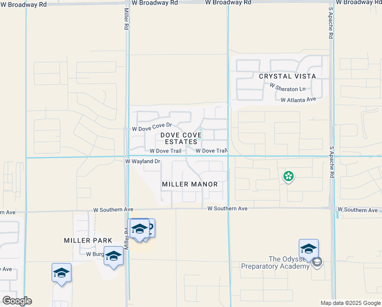 map of restaurants, bars, coffee shops, grocery stores, and more near 24865 West Dove Trail in Buckeye