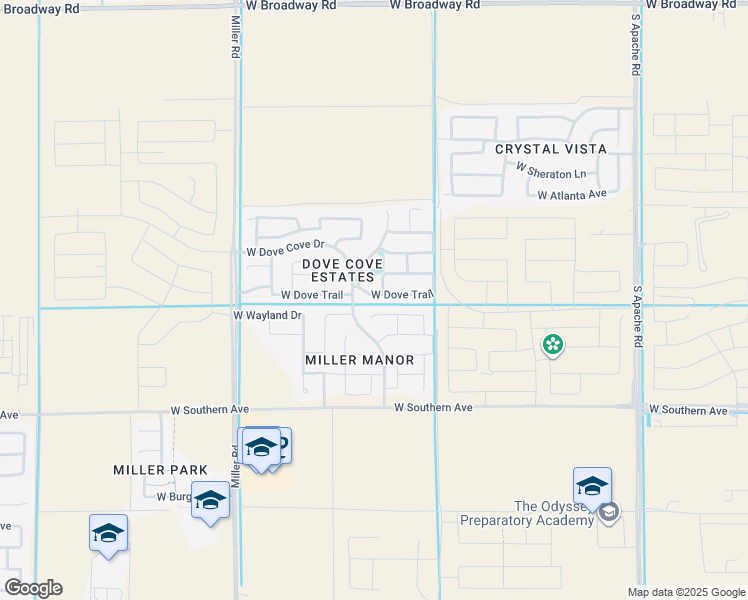 map of restaurants, bars, coffee shops, grocery stores, and more near 24865 West Dove Trail in Buckeye