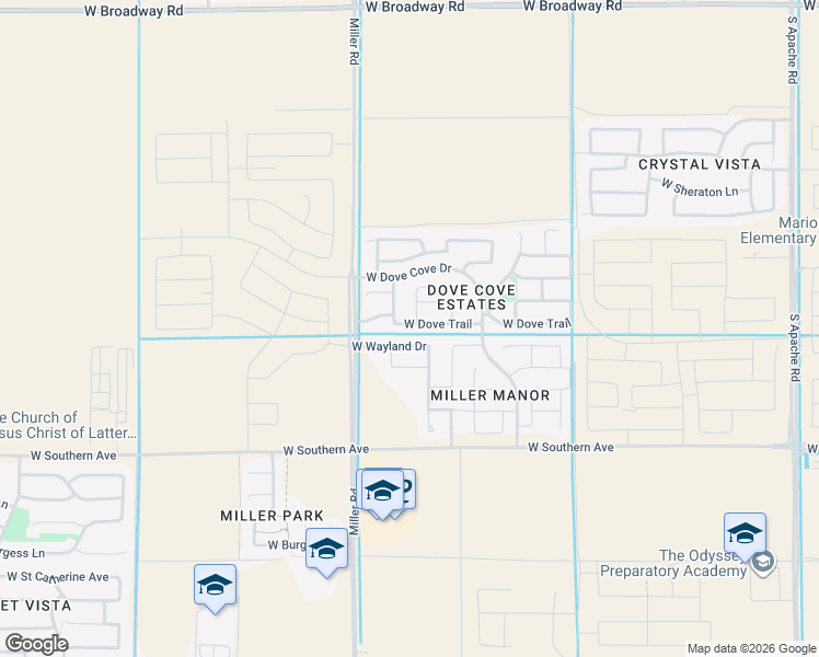 map of restaurants, bars, coffee shops, grocery stores, and more near 25031 West Dove Trail in Buckeye