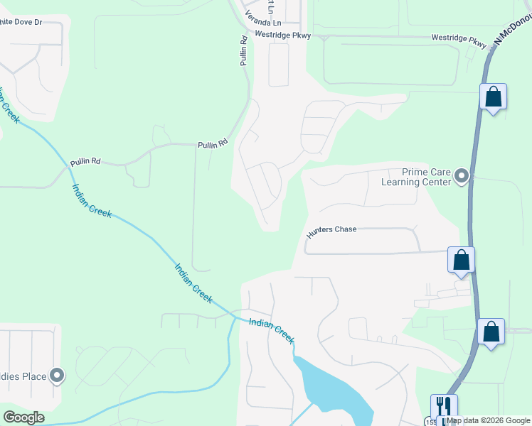 map of restaurants, bars, coffee shops, grocery stores, and more near 197 Hunters Chase in McDonough