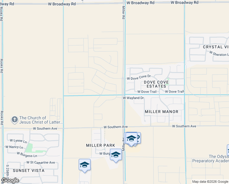 map of restaurants, bars, coffee shops, grocery stores, and more near 5534-5630 S Miller Rd in Buckeye