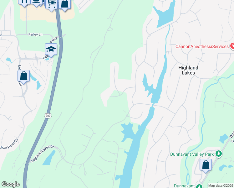 map of restaurants, bars, coffee shops, grocery stores, and more near 1126 Springhill Lane in Birmingham