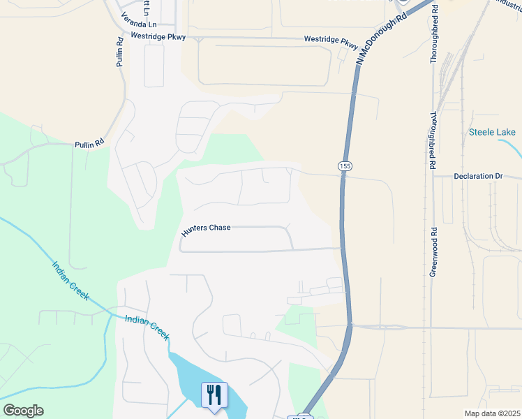 map of restaurants, bars, coffee shops, grocery stores, and more near 226 Pebble Creek Drive in McDonough