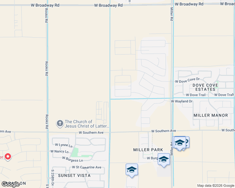 map of restaurants, bars, coffee shops, grocery stores, and more near 25514 West Southern Avenue in Buckeye