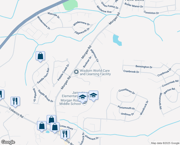 map of restaurants, bars, coffee shops, grocery stores, and more near 2962 Algernon Circle in Hephzibah