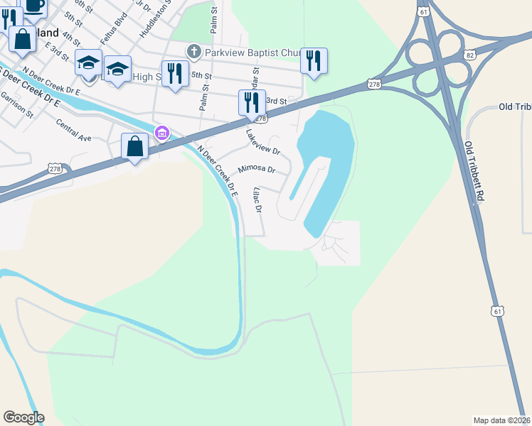 map of restaurants, bars, coffee shops, grocery stores, and more near 304 Lakeview Dr in Leland