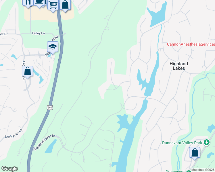 map of restaurants, bars, coffee shops, grocery stores, and more near 1126 Springhill Lane in Birmingham