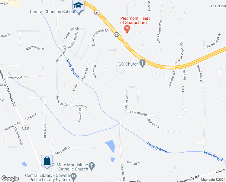 map of restaurants, bars, coffee shops, grocery stores, and more near 280 Bartlett Drive in Sharpsburg