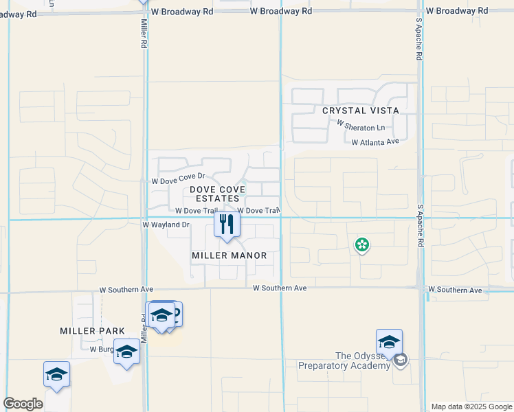 map of restaurants, bars, coffee shops, grocery stores, and more near 24780 West Dove Trail in Buckeye