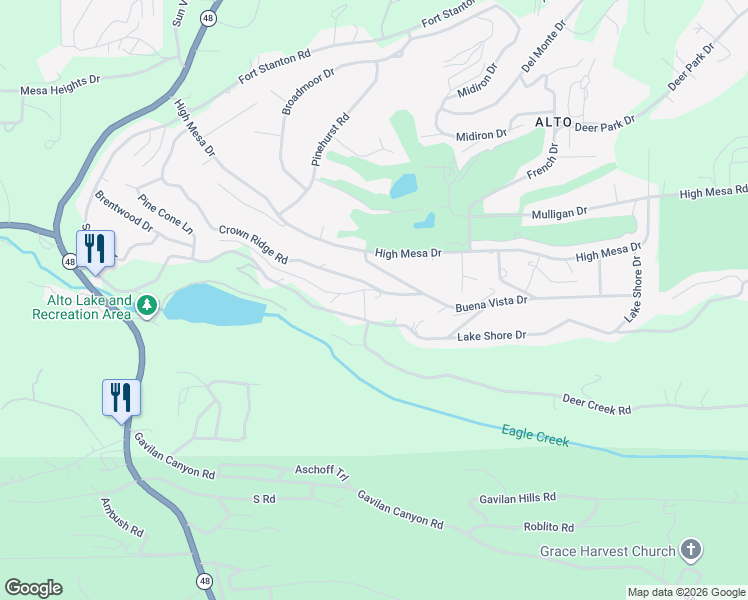 map of restaurants, bars, coffee shops, grocery stores, and more near 196 Crown Ridge Road in Alto