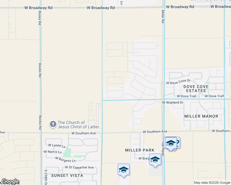 map of restaurants, bars, coffee shops, grocery stores, and more near 25516 West Southern Avenue in Buckeye