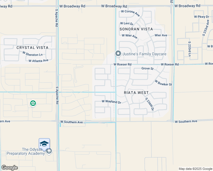 map of restaurants, bars, coffee shops, grocery stores, and more near 5594 South 239th Drive in Buckeye