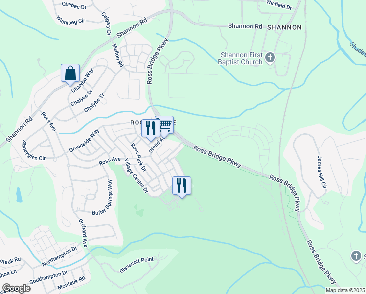 map of restaurants, bars, coffee shops, grocery stores, and more near 2365 Village Center Street in Birmingham