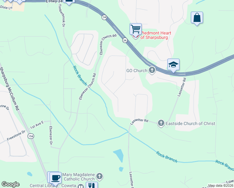 map of restaurants, bars, coffee shops, grocery stores, and more near 153 Bradford Station Drive in Sharpsburg