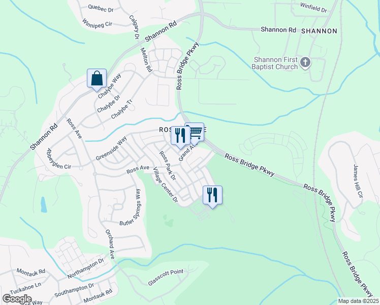 map of restaurants, bars, coffee shops, grocery stores, and more near 2101 Grand Avenue in Birmingham