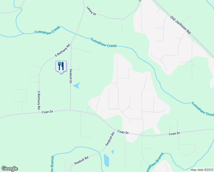 map of restaurants, bars, coffee shops, grocery stores, and more near 950 Besse Way in Locust Grove
