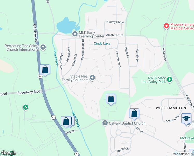 map of restaurants, bars, coffee shops, grocery stores, and more near 981 Revere Way in Hampton