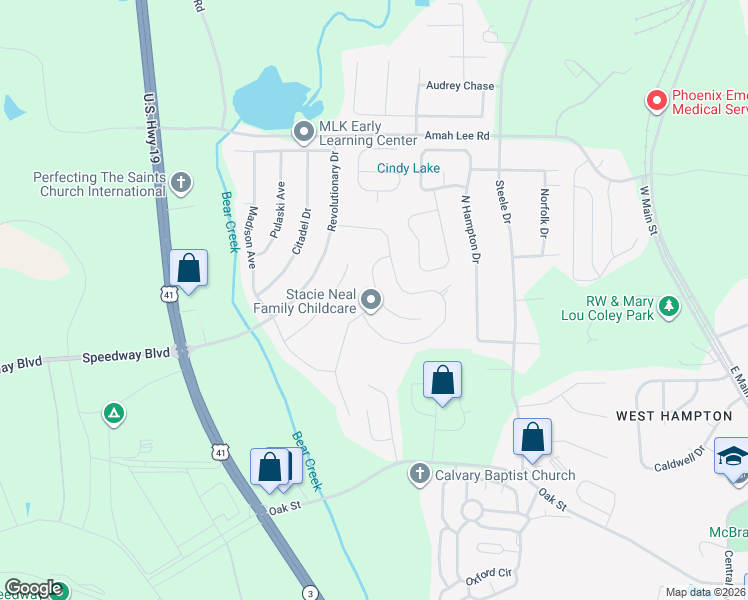 map of restaurants, bars, coffee shops, grocery stores, and more near 981 Revere Way in Hampton